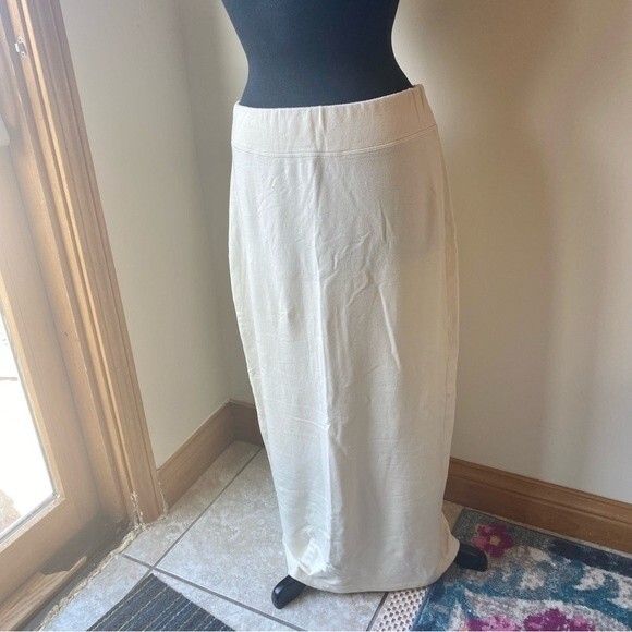 SUNDRY Anthropologie Maxi Skirt Knit Modal Cotton Beige Neutral Casual NWT - Picture 1 of 8